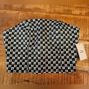 RVCA Monochrome Floral Checkered Top - NWT